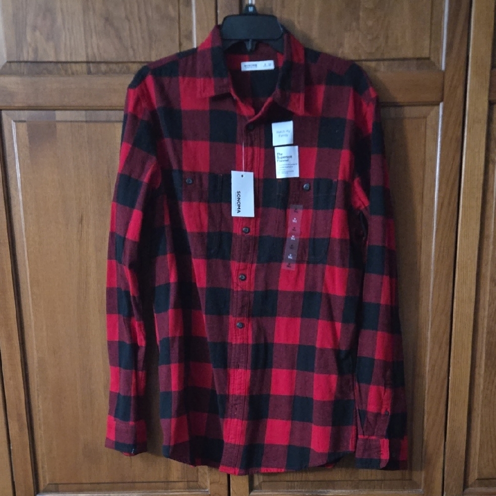 Sonoma Red and Black Plaid Men's Shirt
